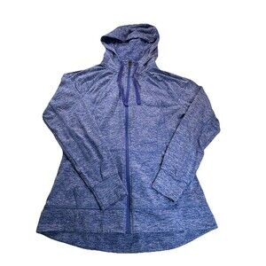 Champion Duo Dry Hooded Sports Jacket Women M Full Zip Blue Outdoors Athleisure